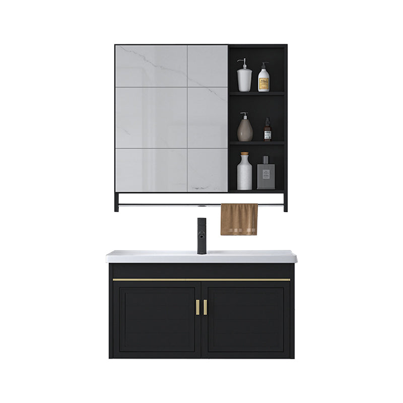 Ceramic Sink Vanity Glam Wall-Mounted Bathroom Vanity for Bathroom