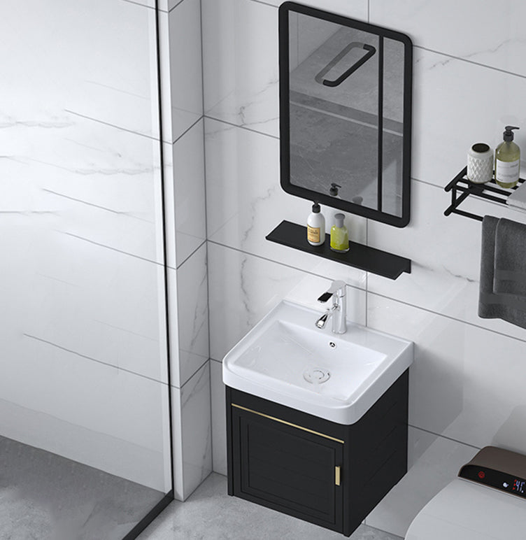 Ceramic Sink Vanity Glam Wall-Mounted Bathroom Vanity for Bathroom