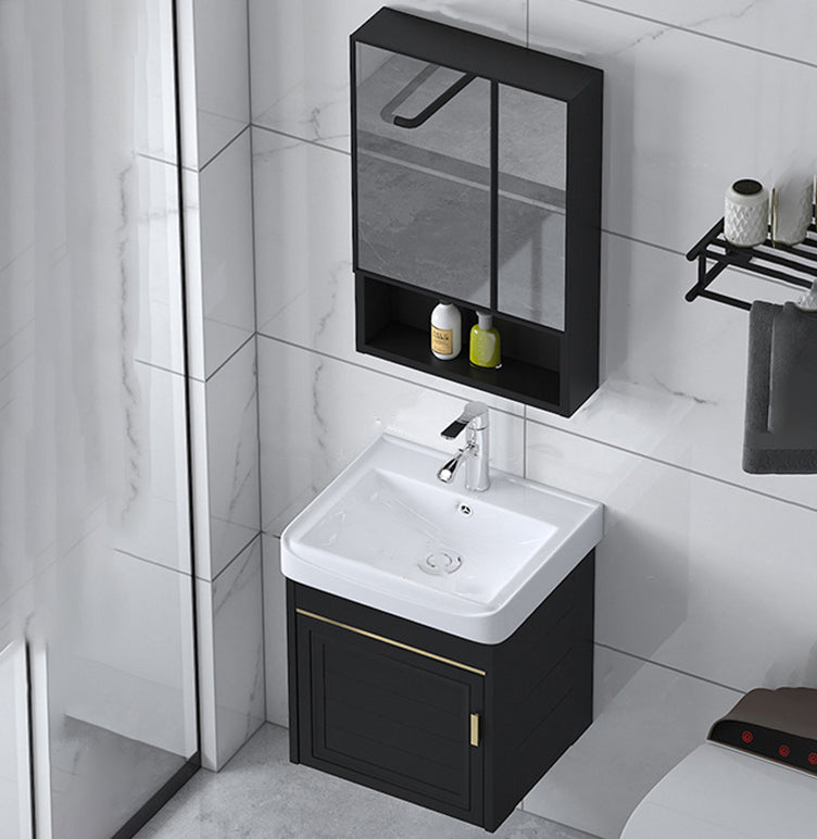 Ceramic Sink Vanity Glam Wall-Mounted Bathroom Vanity for Bathroom