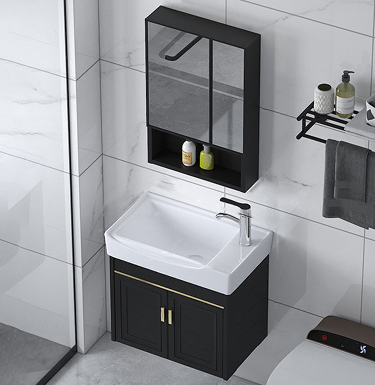 Ceramic Sink Vanity Glam Wall-Mounted Bathroom Vanity for Bathroom