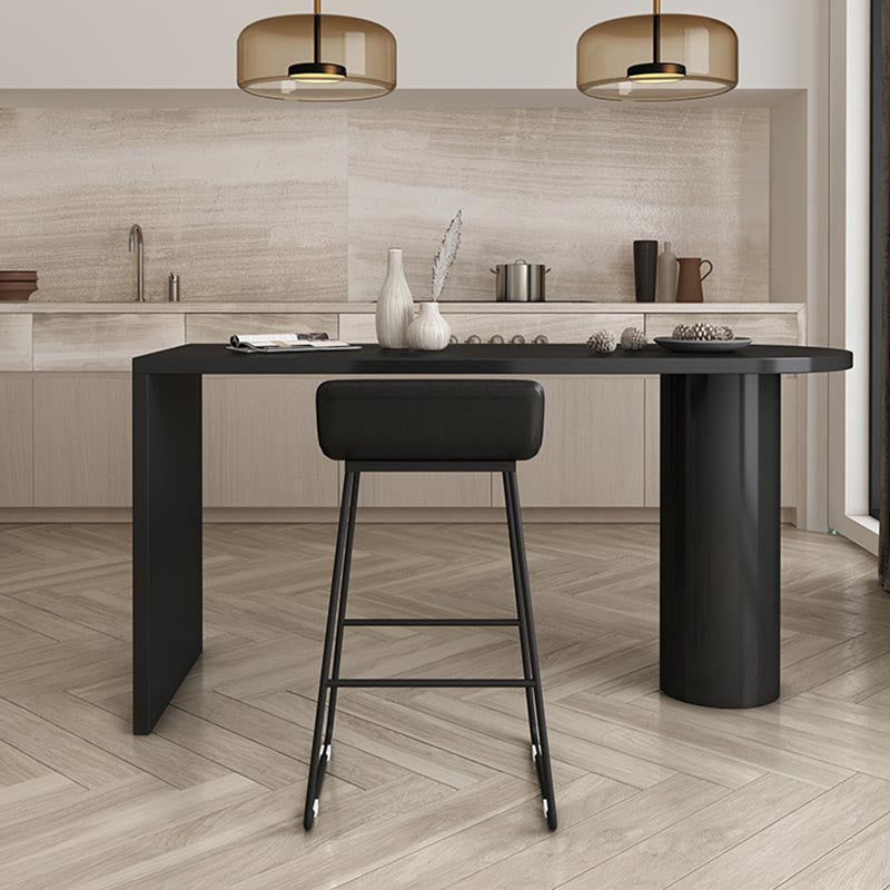 Contemporary Bar Table Solid Wood Specialty Pub Table for Breakroom