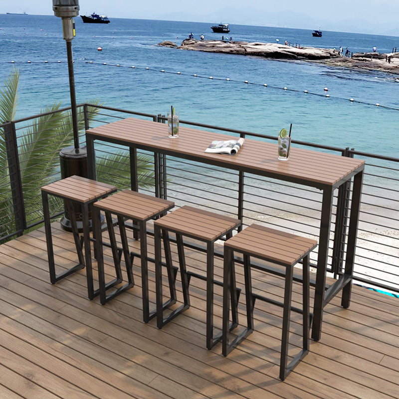 Modern Bar Table Brown Top Dining Table for Kitchen Living Room Coffee Room