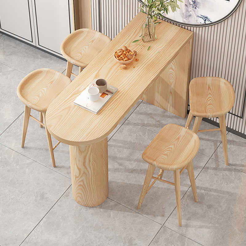 Contemporary Bar Table Solid Wood Specialty Pub Table for Outdoor