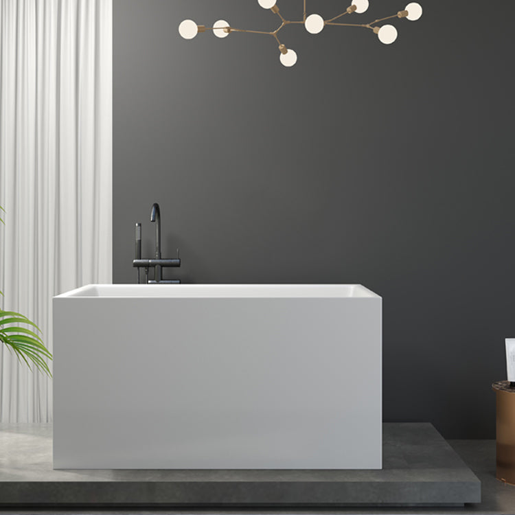 Contemporary Soaking Freestanding Bathtub Acrylic Rectangular with Center Drain