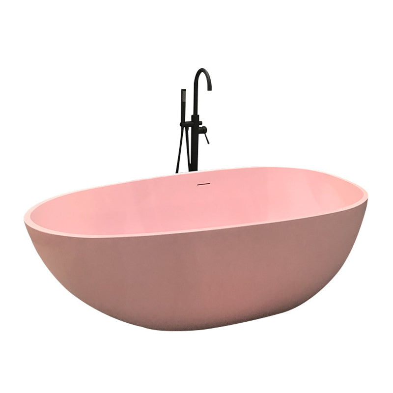Modern Freestanding Bathtub for Bathroom Matte Finish Acrylic Oval Tub
