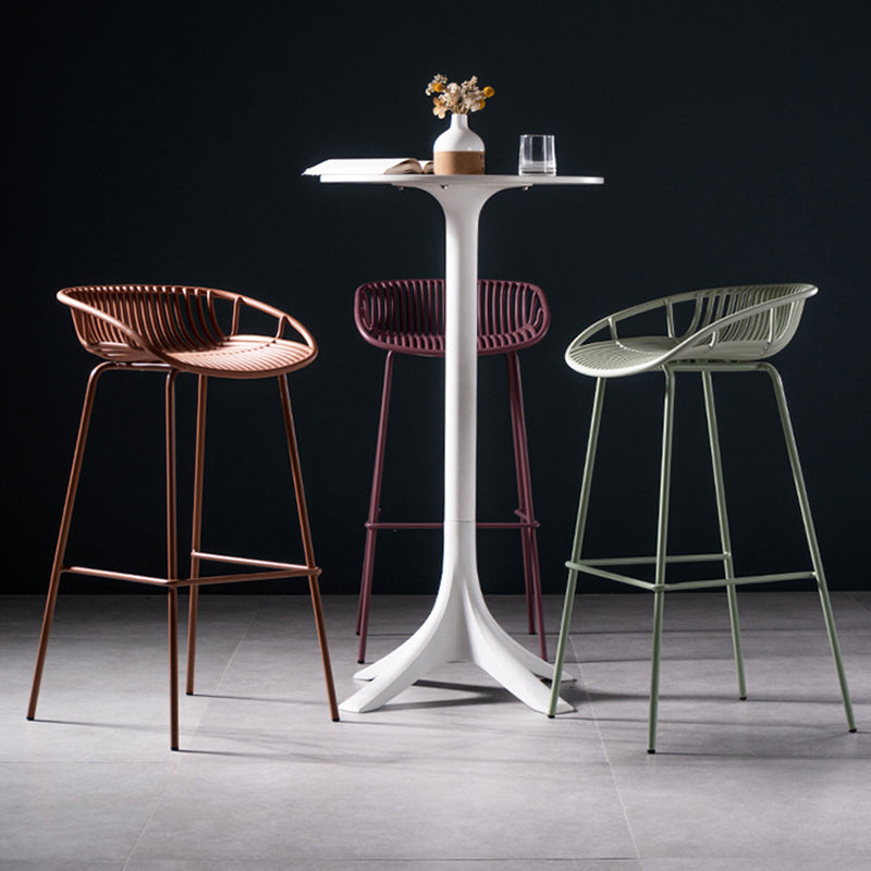 Contemporary Metal Bar Stool Plastic Counter Stools for Home Use