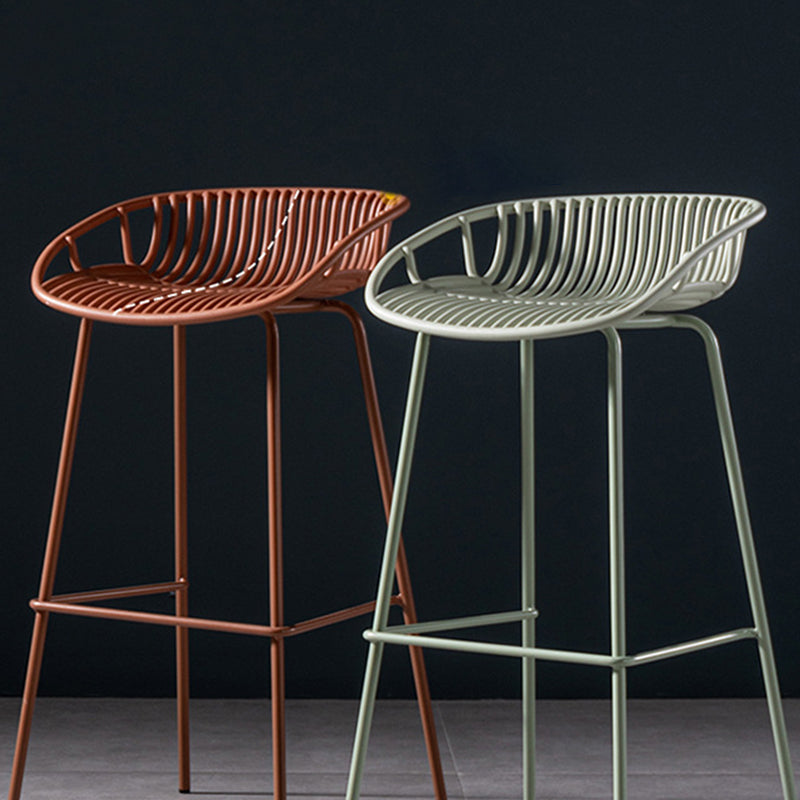 Contemporary Metal Bar Stool Plastic Counter Stools for Home Use