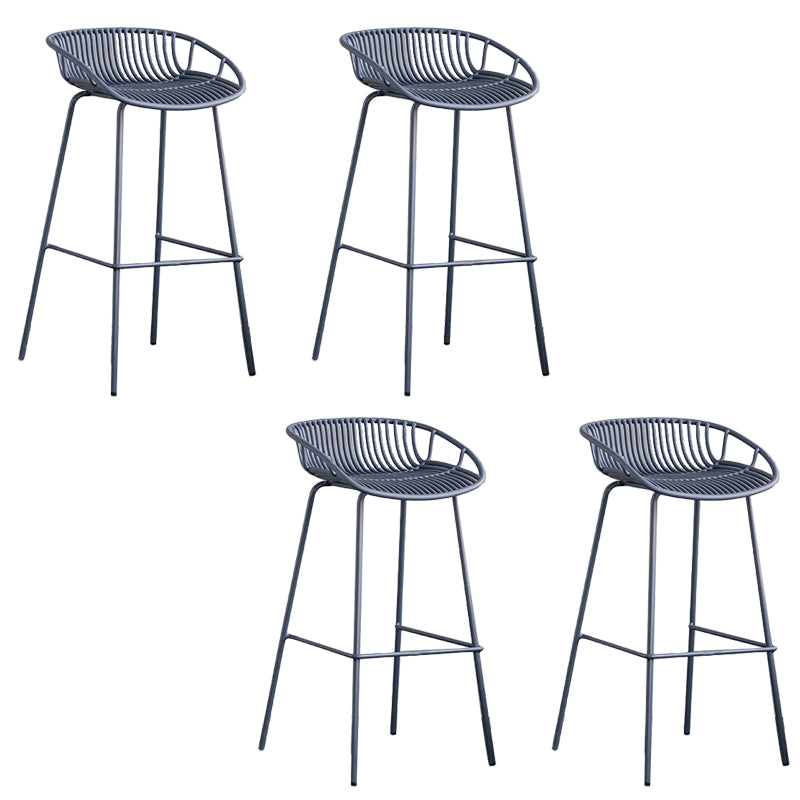 Contemporary Metal Bar Stool Plastic Counter Stools for Home Use