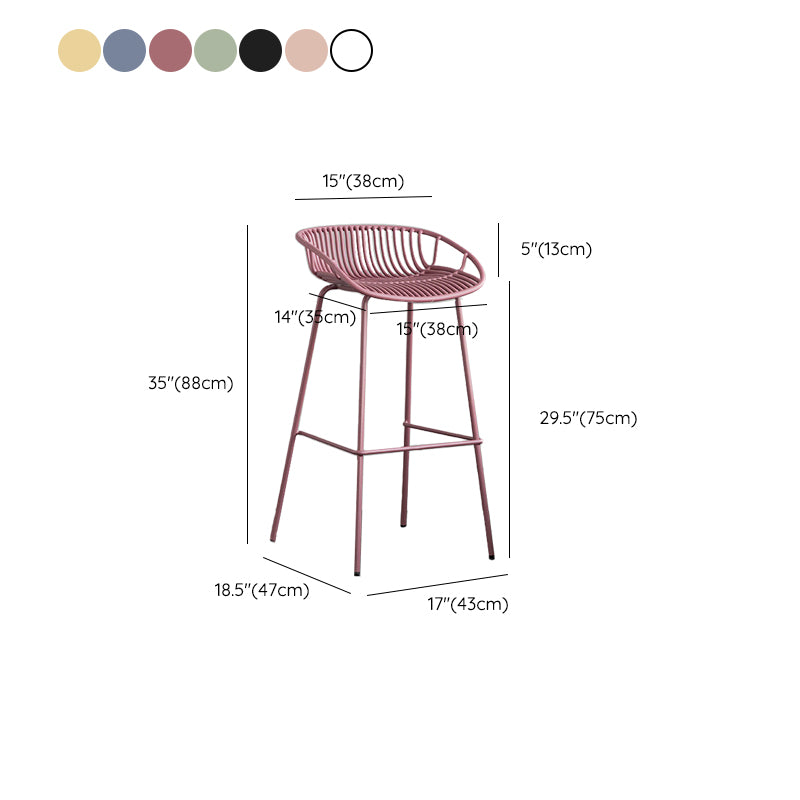 Contemporary Metal Bar Stool Plastic Counter Stools for Home Use