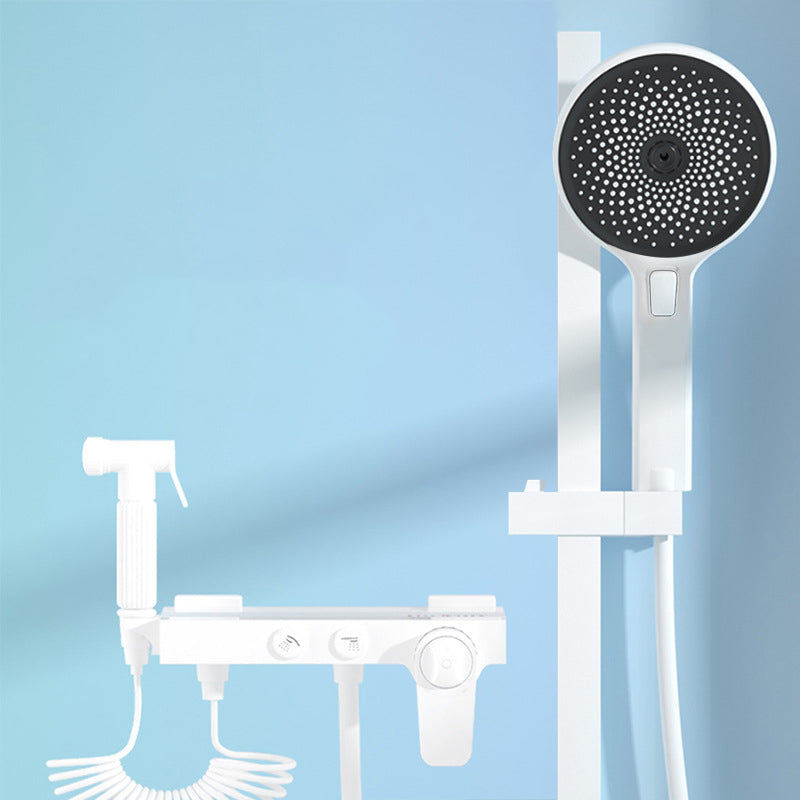 Modern Adjustable Water Flow Shower Faucet Shower Hose Shower System on Wall