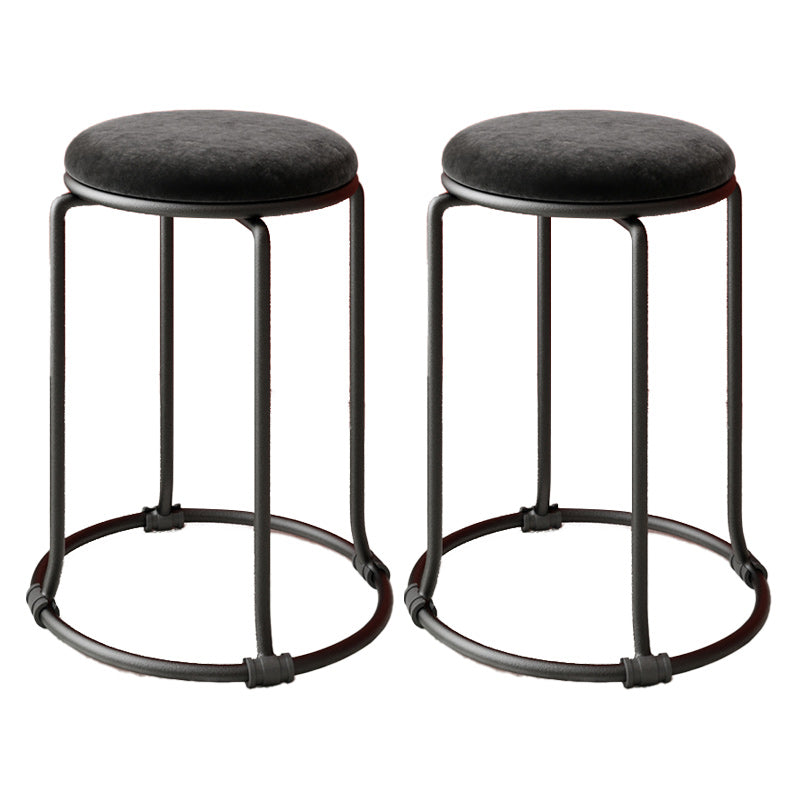 Orange Round Standard Velvet Pure Color Standard for Living Room