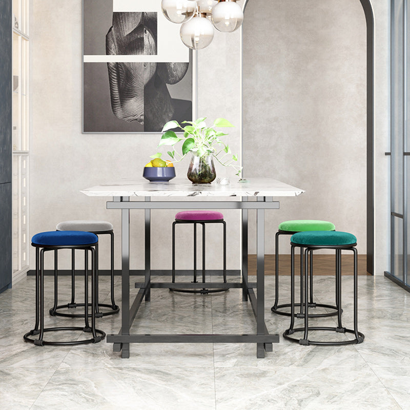 Orange Round Standard Velvet Pure Color Standard for Living Room