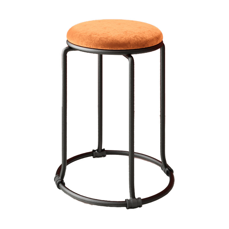 Orange Round Standard Velvet Pure Color Standard for Living Room