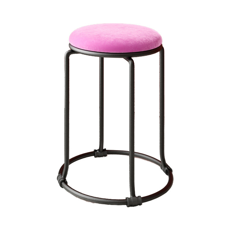 Orange Round Standard Velvet Pure Color Standard for Living Room