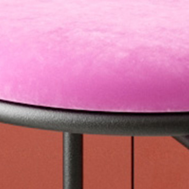 Orange Round Standard Velvet Pure Color Standard for Living Room