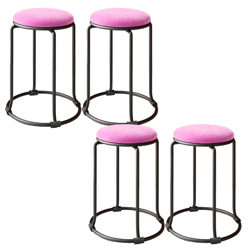 Orange Round Standard Velvet Pure Color Standard for Living Room