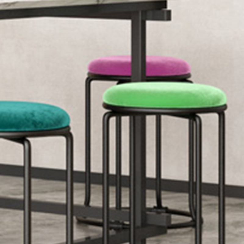 Orange Round Standard Velvet Pure Color Standard for Living Room