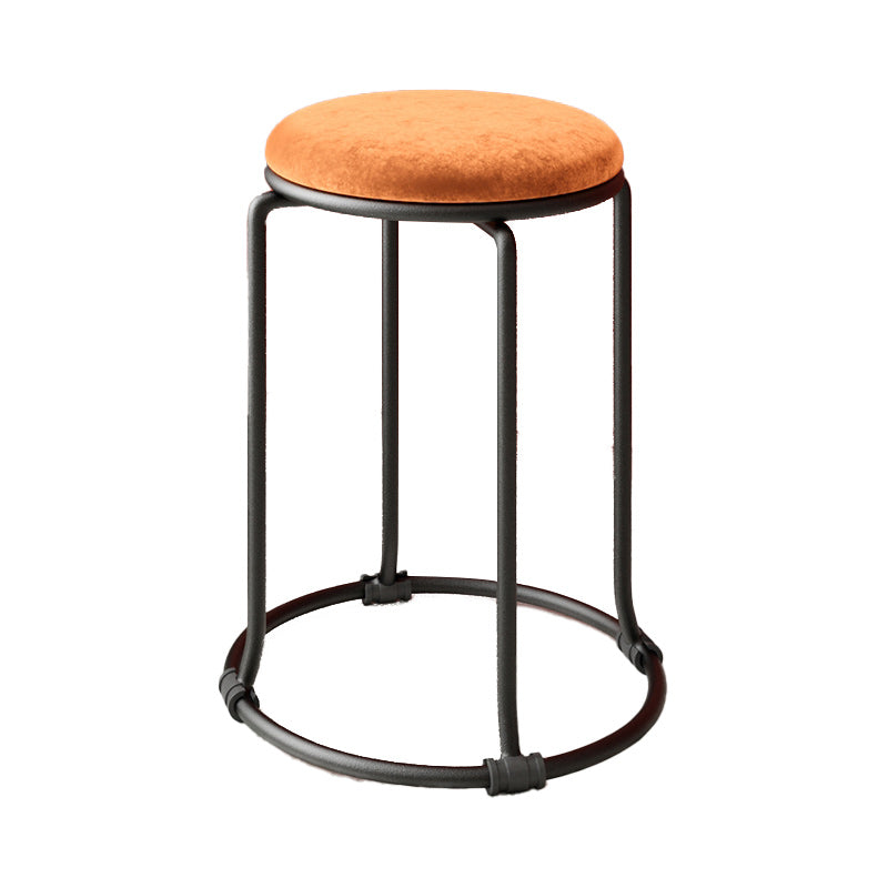 Orange Round Standard Velvet Pure Color Standard for Living Room