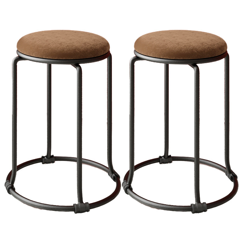 Orange Round Standard Velvet Pure Color Standard for Living Room