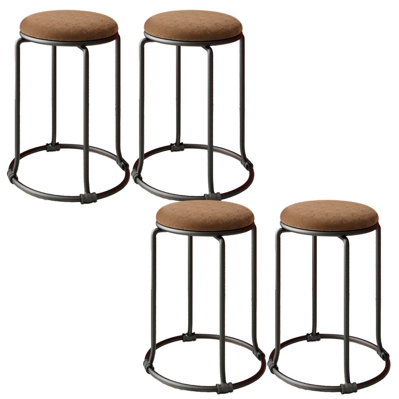 Orange Round Standard Velvet Pure Color Standard for Living Room