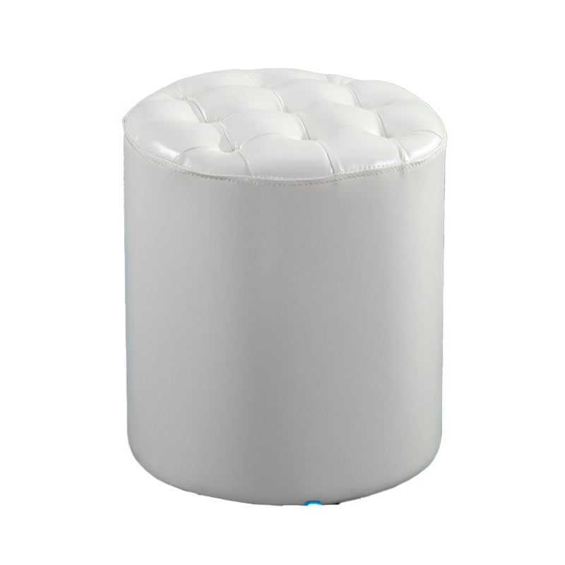 Modern Faux Leather Pouf Water Resistant Pure Color Square for Home Decor