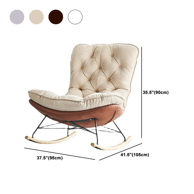 Modern Rocking Chair Wooden Rocking Accent Chair with Tufted