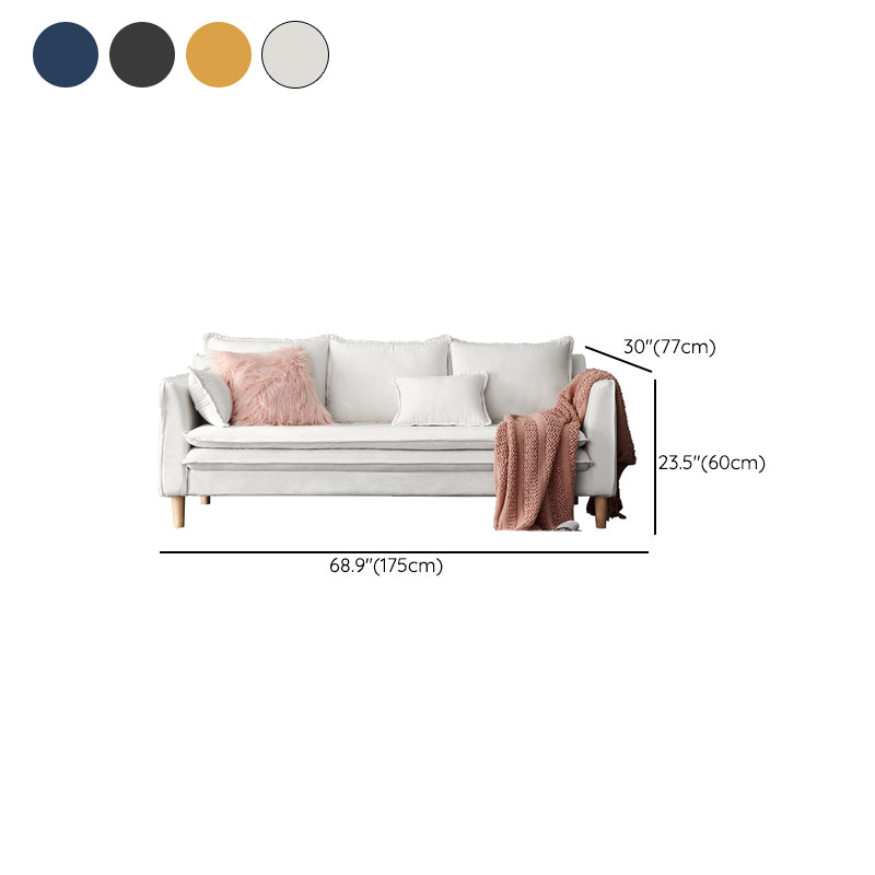Modern 23.62" H Cotton Blend Square Arm Sofa for Living Room