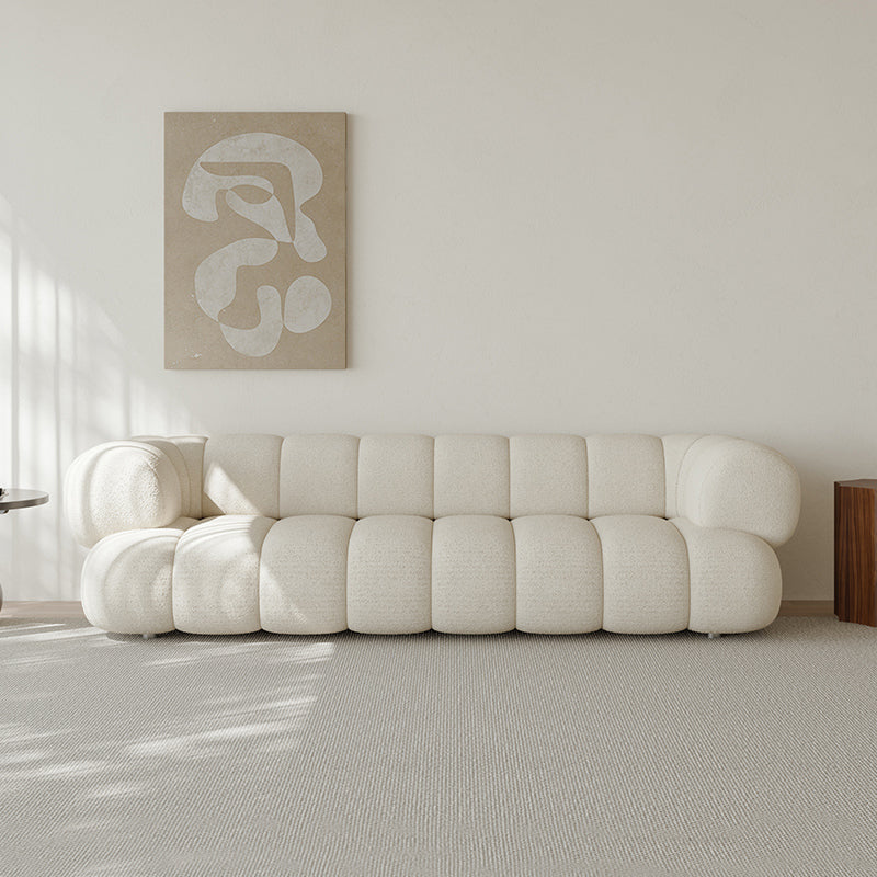 27.55" H Wool Sewn Pillow Back Tuxedo Arm Sofa for Living Room