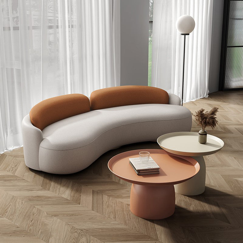 Contemporary Faux Leather Tight Back Sofa with Tuxedo Arm in White