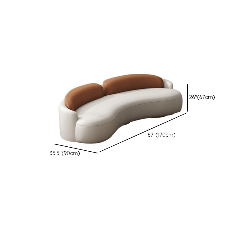 Contemporary Faux Leather Tight Back Sofa with Tuxedo Arm in White