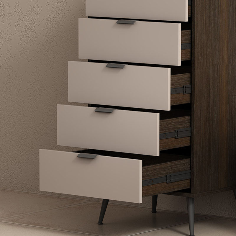 Contemporary Stone Chest Bedroom Vertical Storage Chest with Drawers