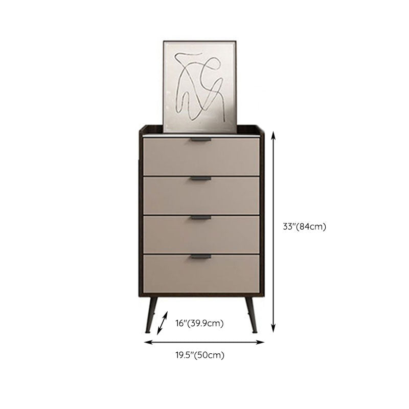 Contemporary Stone Chest Bedroom Vertical Storage Chest with Drawers