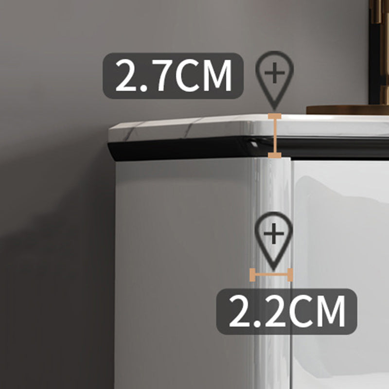 Contemporary Stone Chest Bedroom Storage Chest in White with Drawers