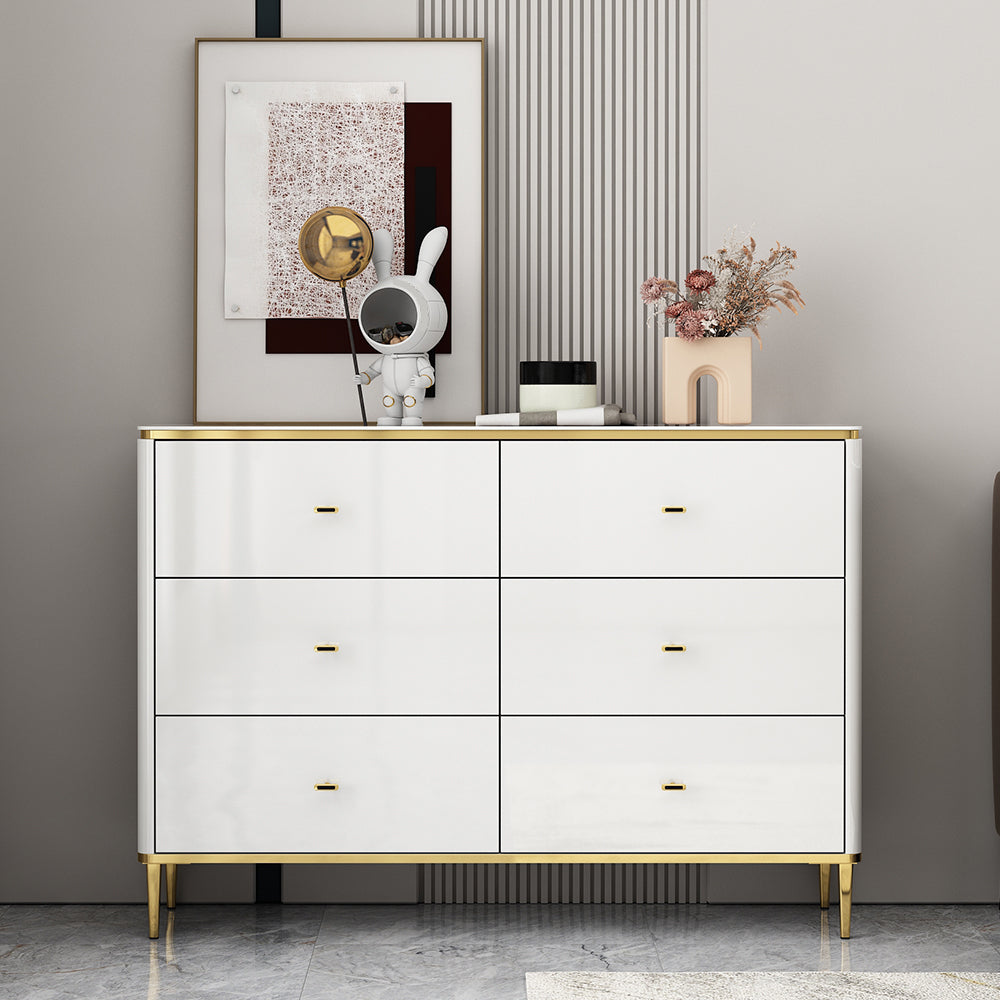 11.7-inch Width Glam Storage Chest Stone Storage Chest Dresser with 3/6 Drawers