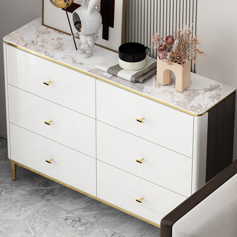 11.7-inch Width Glam Storage Chest Stone Storage Chest Dresser with 3/6 Drawers