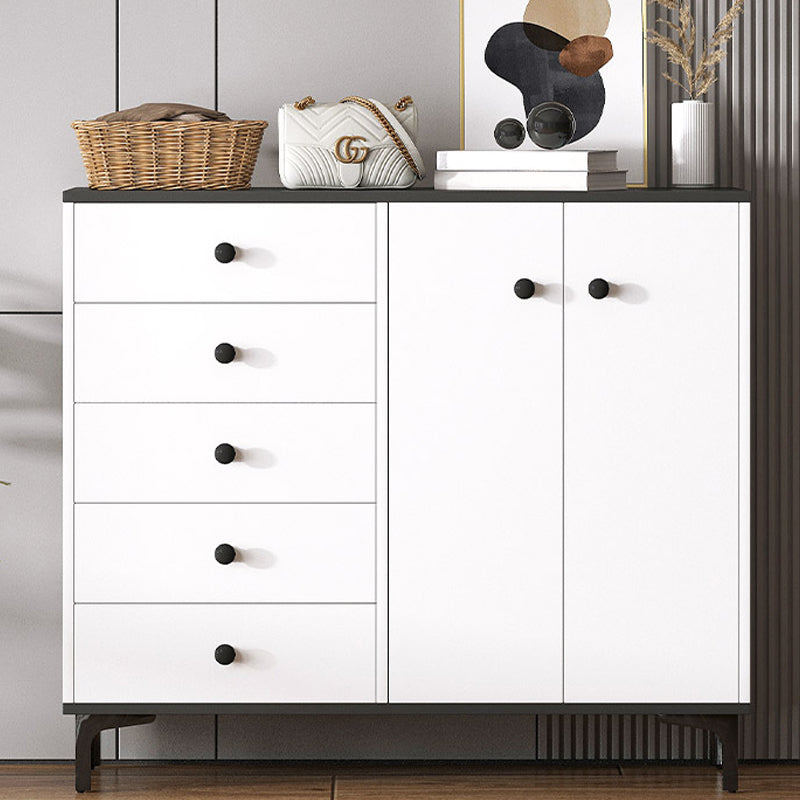 Glam Solid Wood Storage Chest Bedroom Chest in White with Drawers