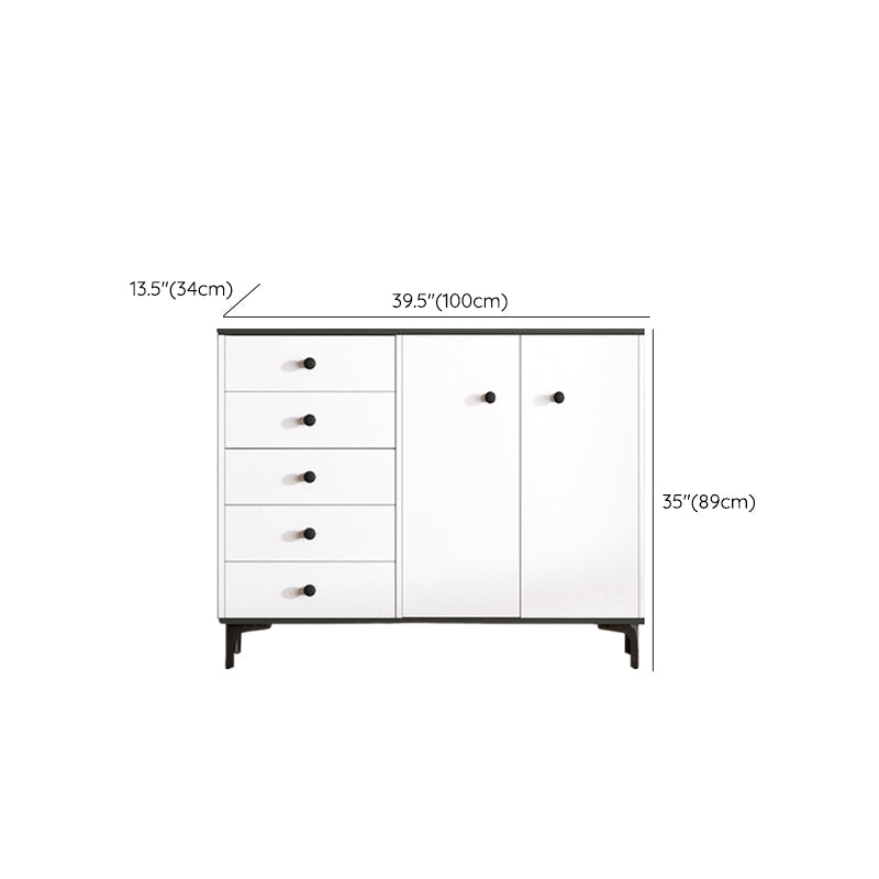Glam Solid Wood Storage Chest Bedroom Chest in White with Drawers