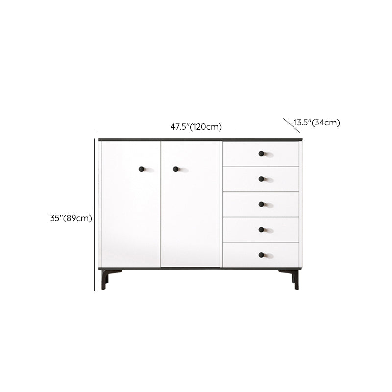 Glam Solid Wood Storage Chest Bedroom Chest in White with Drawers