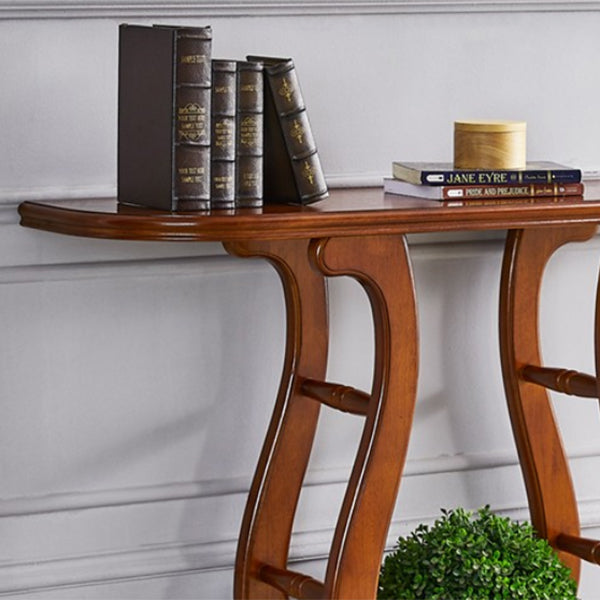 31.5-inch Tall Console Table Solid Wood Half Moon End Table for Hall