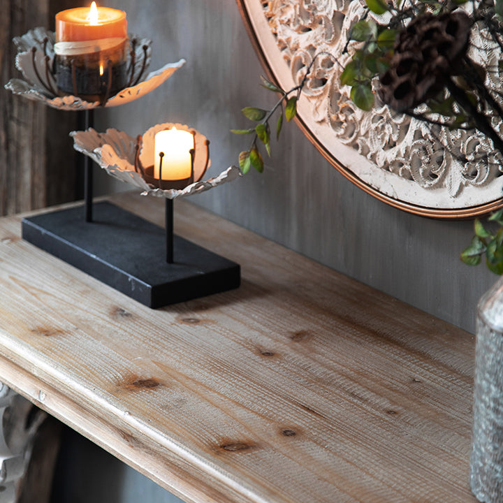 French Country Console Table Distressed Wood Accent Table for Hall