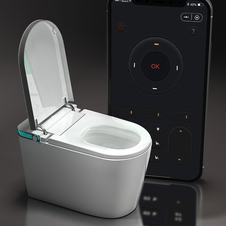 Modern Heated Seat Toilet Bowl Floor Mount Skirted Toilet with Toilet Seat