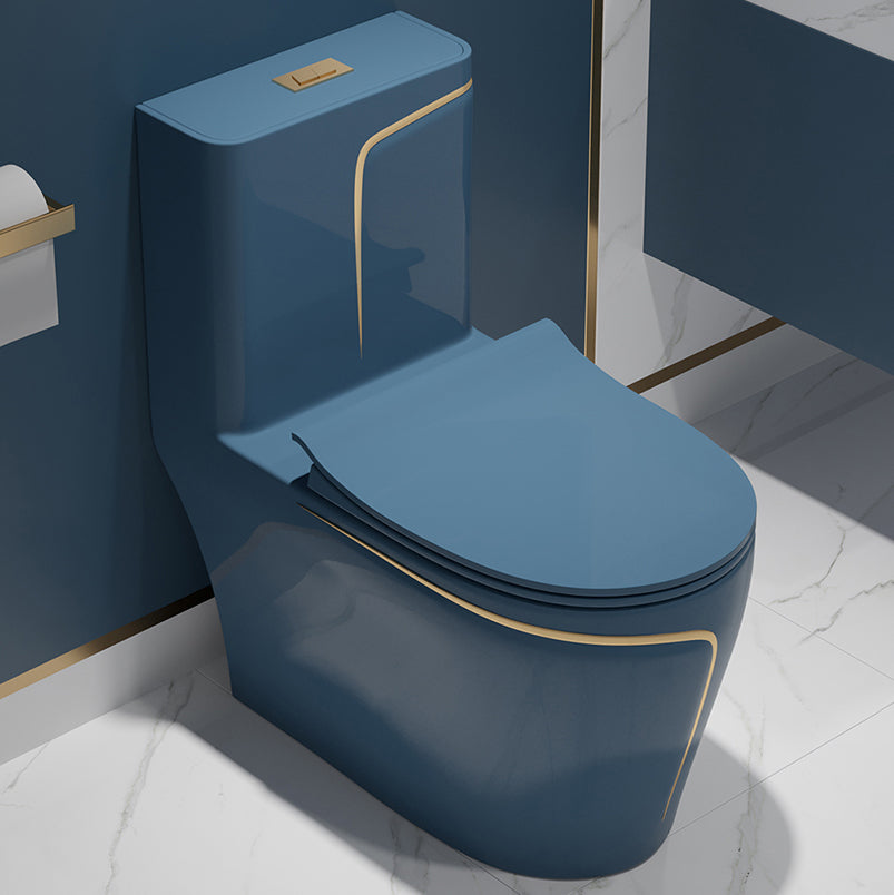 One-Piece Flush Toilet Floor Mount Traditional Toilet with Slow Close Seat
