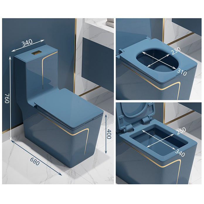 One-Piece Flush Toilet Floor Mount Traditional Toilet with Slow Close Seat