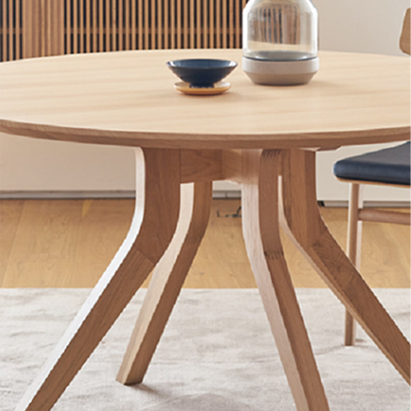 Natural Round Table Wooden Dining Room Kitchen Home Furniture with 4 Legs