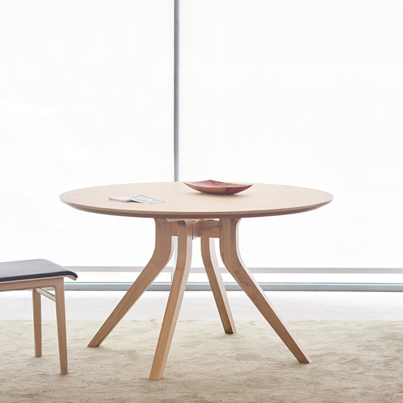 Natural Round Table Wooden Dining Room Kitchen Home Furniture with 4 Legs
