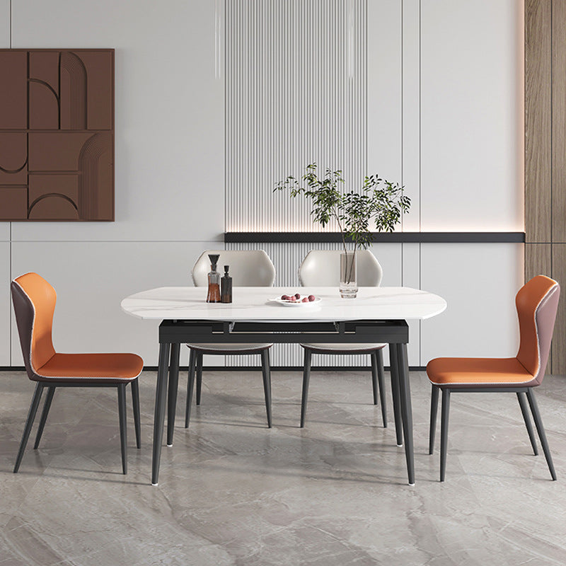 Round Dining Table Extendable Modern Dining Table for Dinner Room