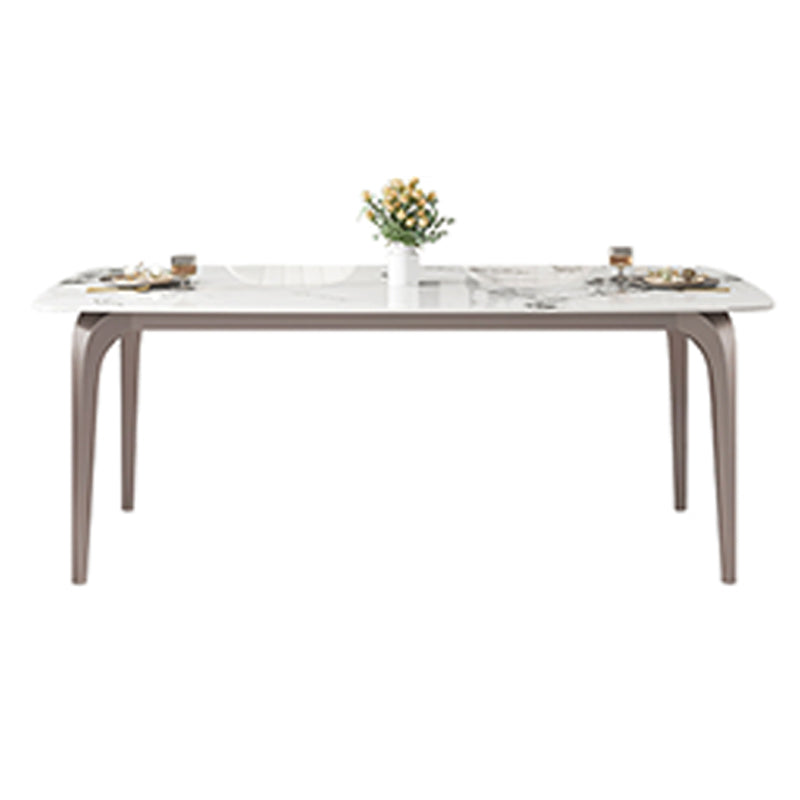 Modern Rectangular Table Sintered Stone Dining Table with 4 Legs for Home