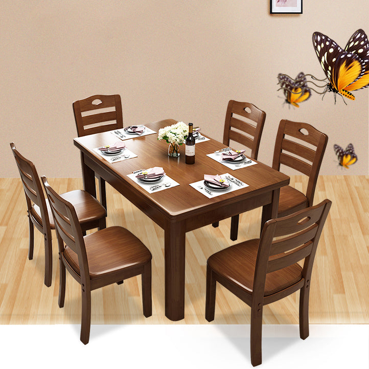 Solid Wood Table Rectangular Dinner Table with 4 Legs for Home