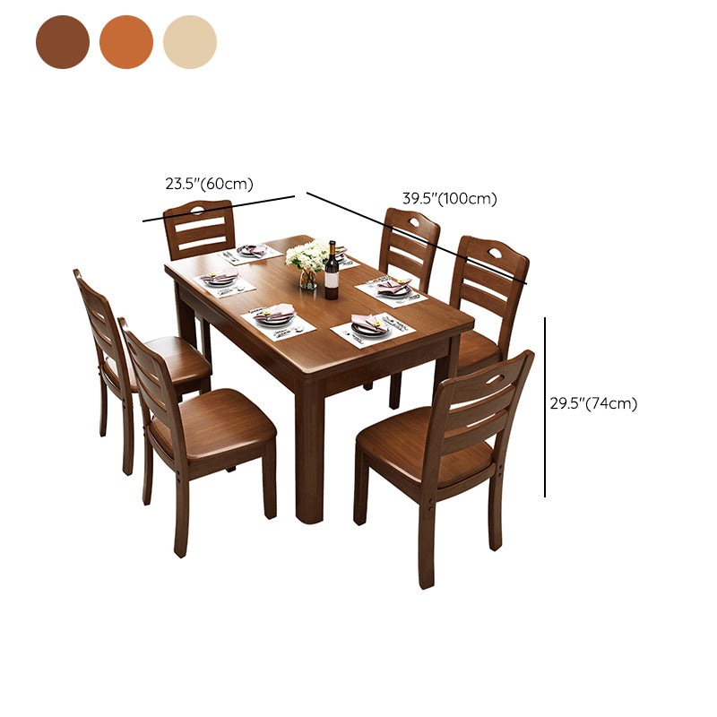 Solid Wood Table Rectangular Dinner Table with 4 Legs for Home