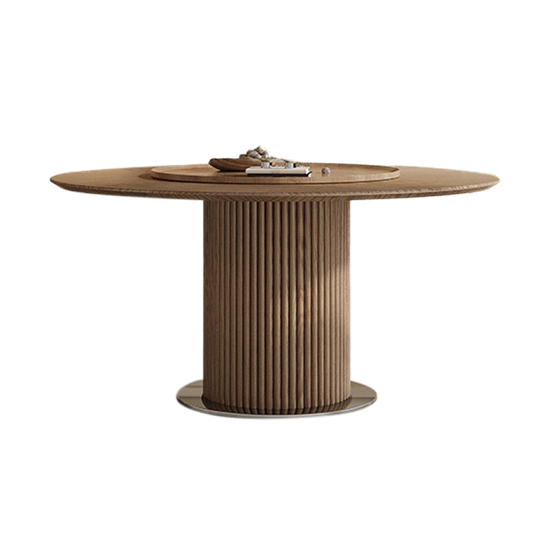 Contemporary Pedestal Dining Table Wood Dinner Table for Home